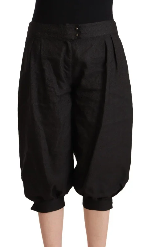 Chic Mid Waist Cropped Harem Pants Casual Skinny Fit Pants