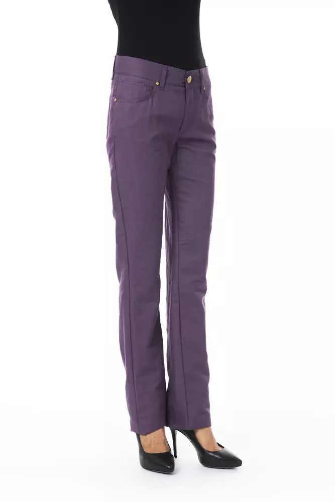 BYBLOS Purple Cotton Women Pants Stylish Harem Pants