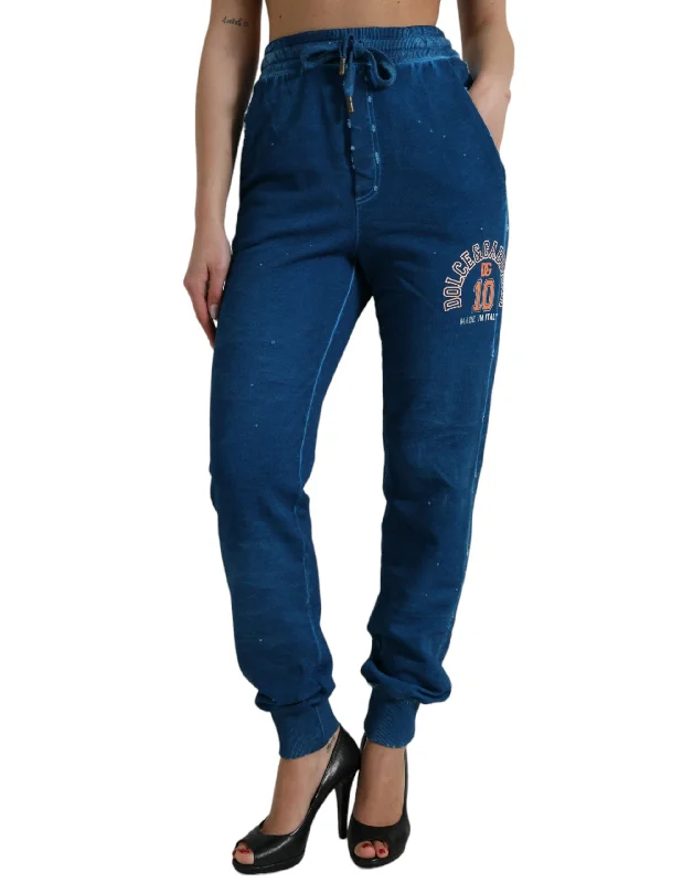 Dolce & Gabbana  Logo Cotton Jogger SweatWomen's Women's Pants Comfortable Denim Pants