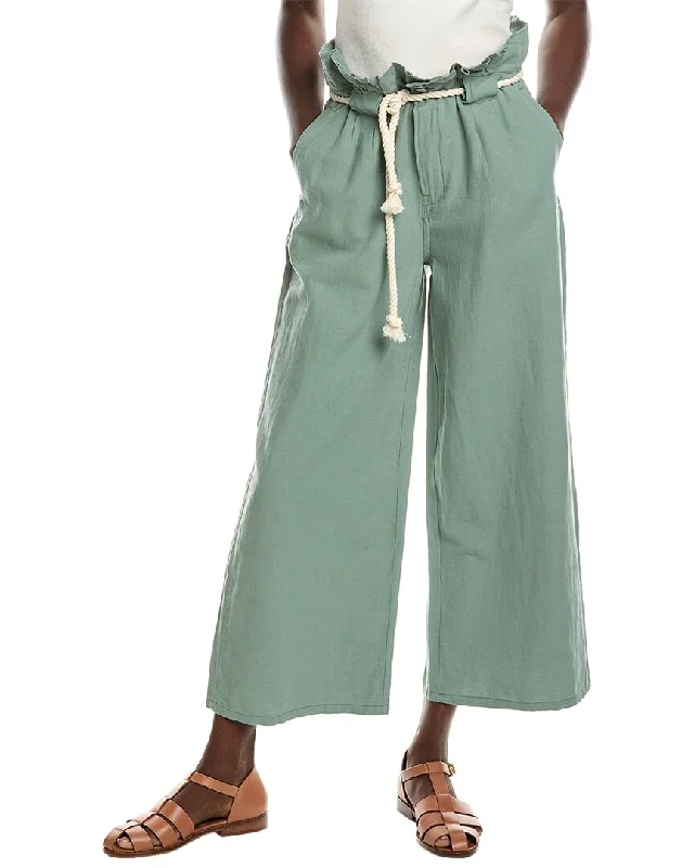 DRIFTWOOD DENIM Vicki Linen-Blend Pant Relaxed Casual Leggings