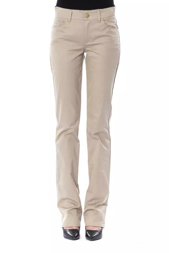 BYBLOS Beige Cotton Women Pants Elegant Dress Pants