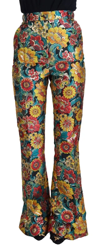 Dolce & Gabbana Elegant Multicolor Woven Pants Trendy Printed Pants