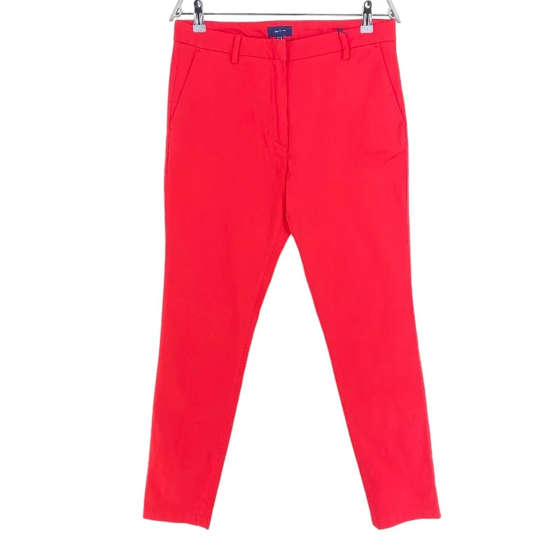 GANT Women's Plumeria Red Satin Chino Pants 414666 $178 NWT Classic Stretch Pants