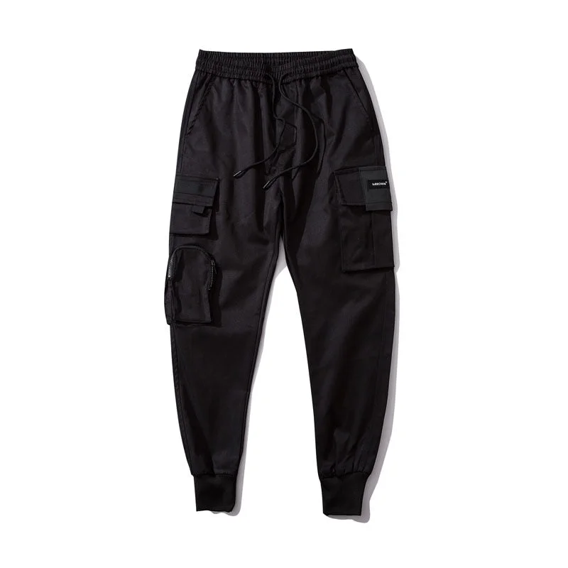 Side Zipper Pockets Cargo Harem Joggers Pants  Male Pants Trendy Tapered Pants