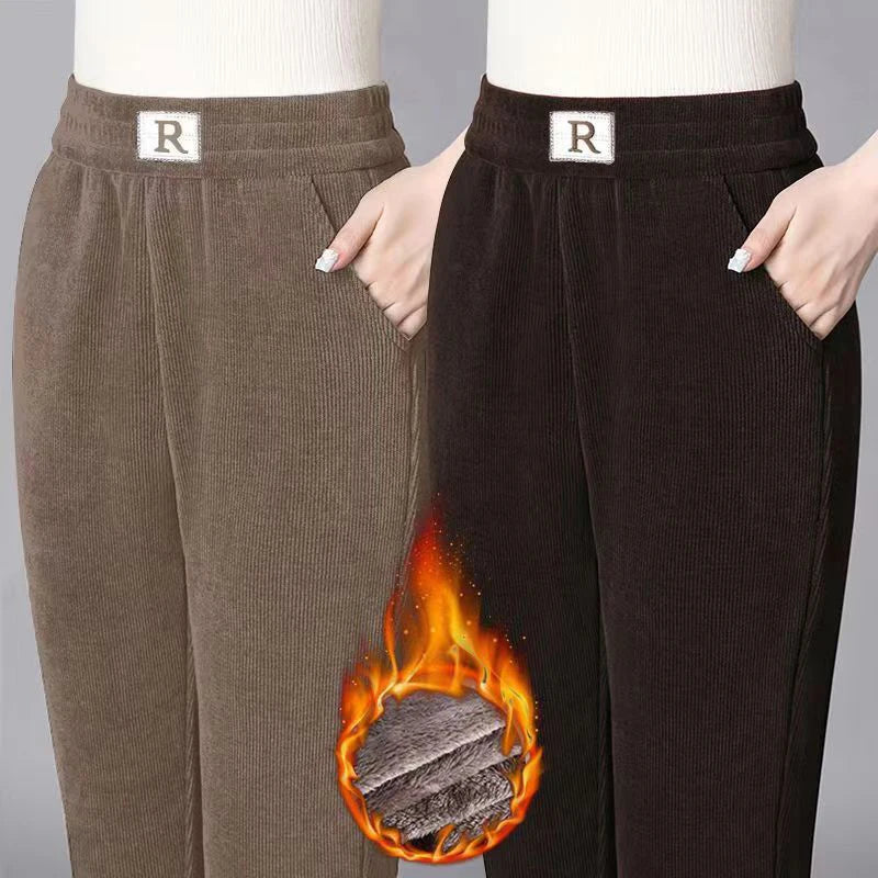 High waisted elastic warm pants for women loose casual letter pocket straight leg pants Chic Checkered Pants High waisted elastic warm pants for women loose casual letter pocket straight leg pants Chic Checkered Pants
