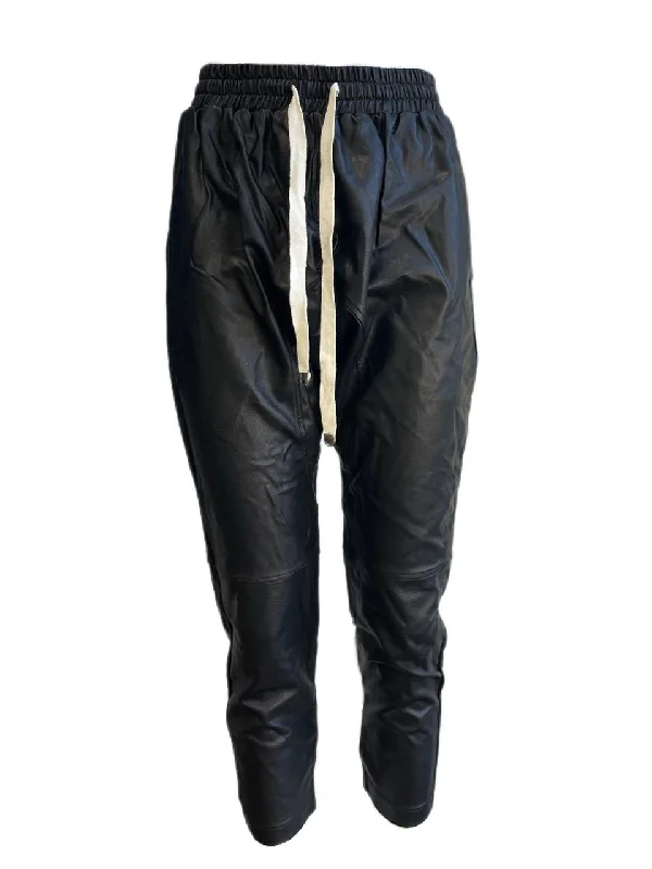 LOST IN LUNAR Women's Black Becca Drop Crotch Faux Leather Pants Size US 4 NWT Fashionable Work Pants LOST IN LUNAR Women's Black Becca Drop Crotch Faux Leather Pants Size US 4 NWT Fashionable Work Pants