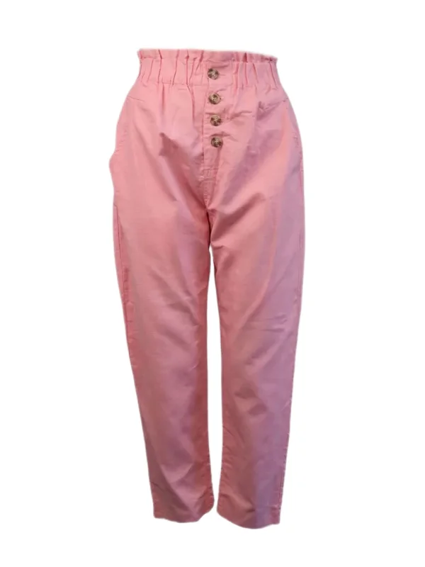 MADISON THE LABEL Women's Pink Cotton Full Length Pants #MS0219 X-Small NWT Elegant Silk Pants MADISON THE LABEL Women's Pink Cotton Full Length Pants #MS0219 X-Small NWT Elegant Silk Pants
