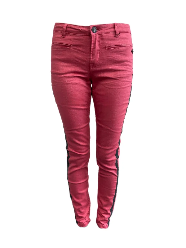 Maison Scotch Women's Pink Skinny Side-Stripe Pants #881 No Size NWT High-Waist Yoga Pants Maison Scotch Women's Pink Skinny Side-Stripe Pants #881 No Size NWT High-Waist Yoga Pants