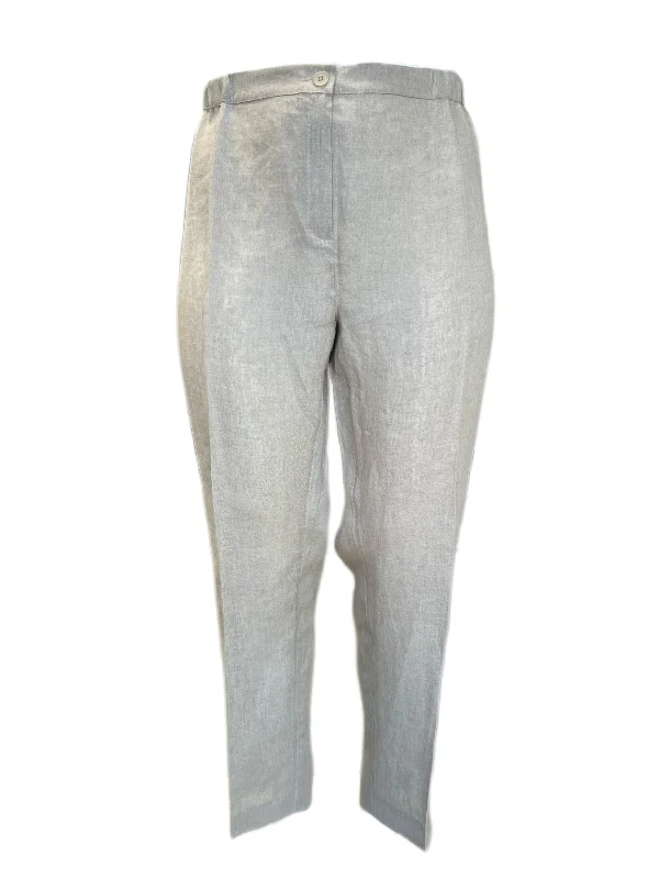 Marina Rinaldi Women's Beige Regione Straight Leg Pants NWT Slim Fit Casual Pants
