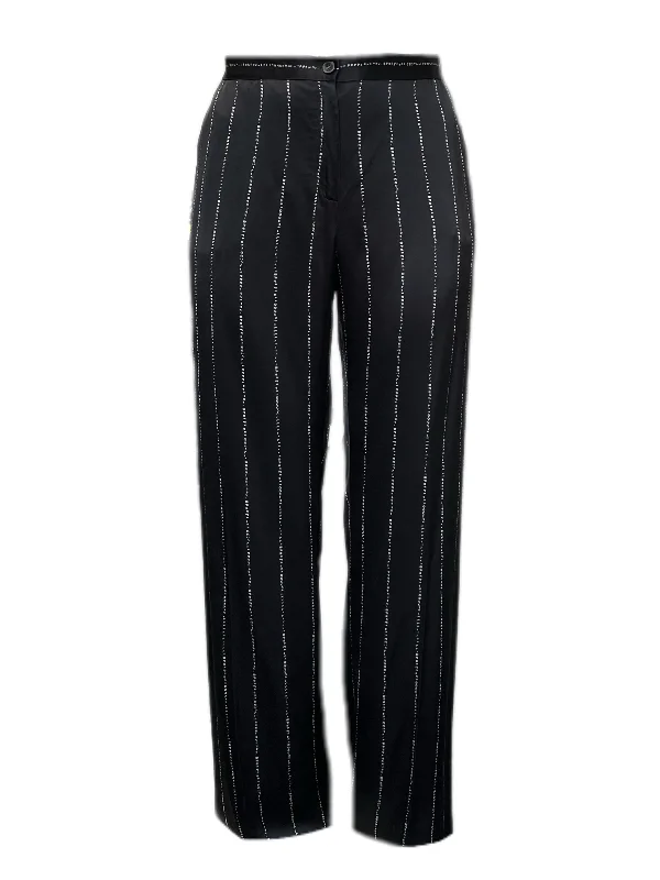 Marina Rinaldi Women's Black Raul Viscose Straight Pants NWT Classic Cropped Pants