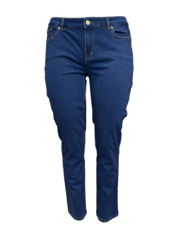 Marina Rinaldi Women's Blue Incontro Low Rise Denim Pants NWT Classic Chino Pants