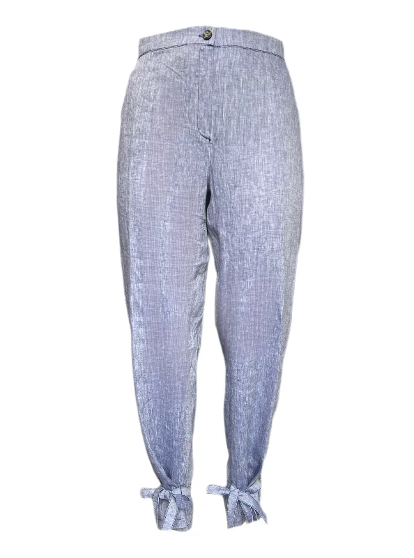 Marina Rinaldi Women's Blue Rematore High Rise Flax Pants NWT Stretch Fit Pants