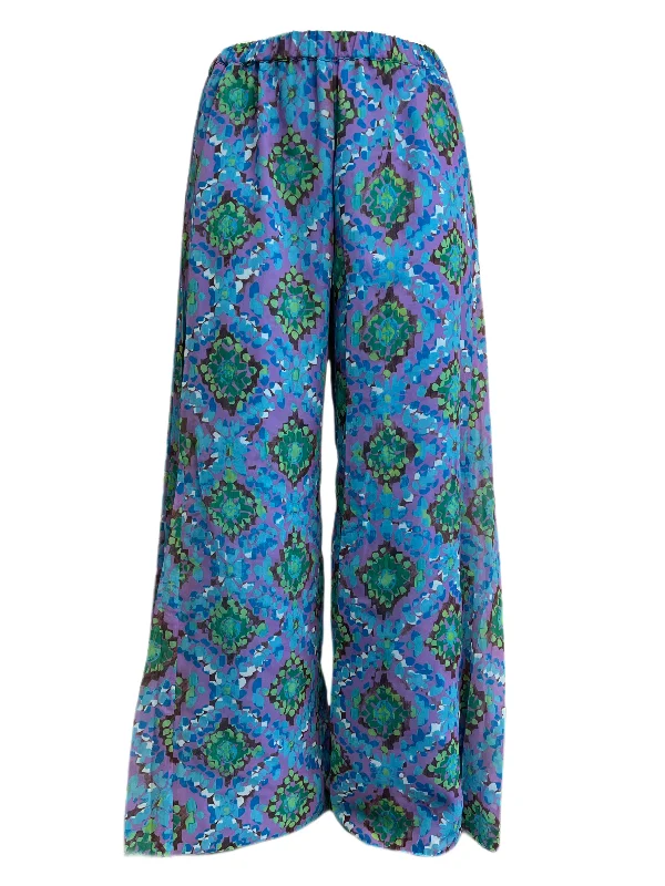 Marina Rinaldi Women's Blue Rondine Straight Leg Pants NWT Trendy Wide-Legged Trousers