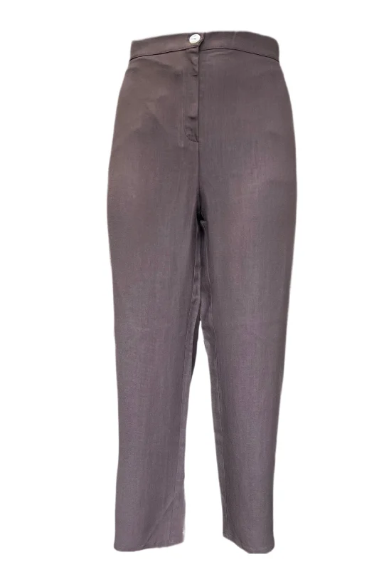 Marina Rinaldi Women's Brown Renzo High Rise Straight Pants Size 22W/31 NWT Elegant Silk Pants