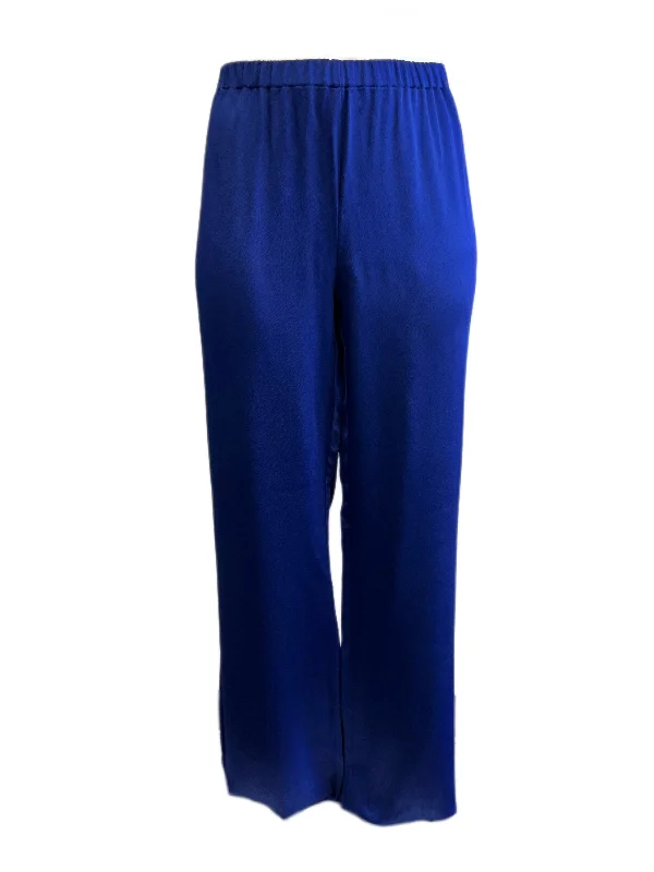 Marina Rinaldi Women's China Blue Raquel High Rise Pants NWT Chic Wool Trousers