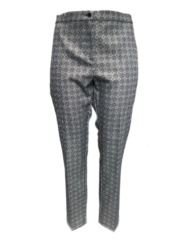 MARINA RINALDI Women's Gold Metallic Ravenna Printed Pants $360 NWT Relaxed Linen Pants