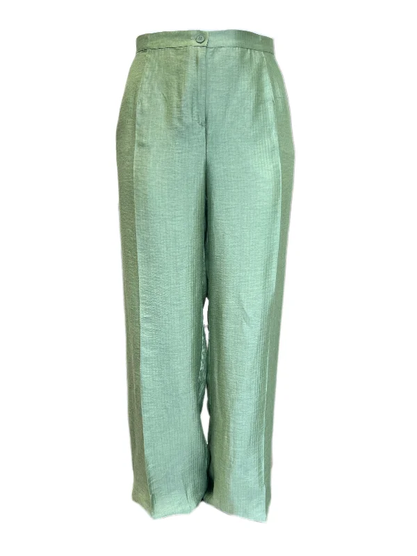 Marina Rinaldi Women's Green Rapallo High Rise Straight Pants Size 20W/29 NWT Warm Wool Trousers