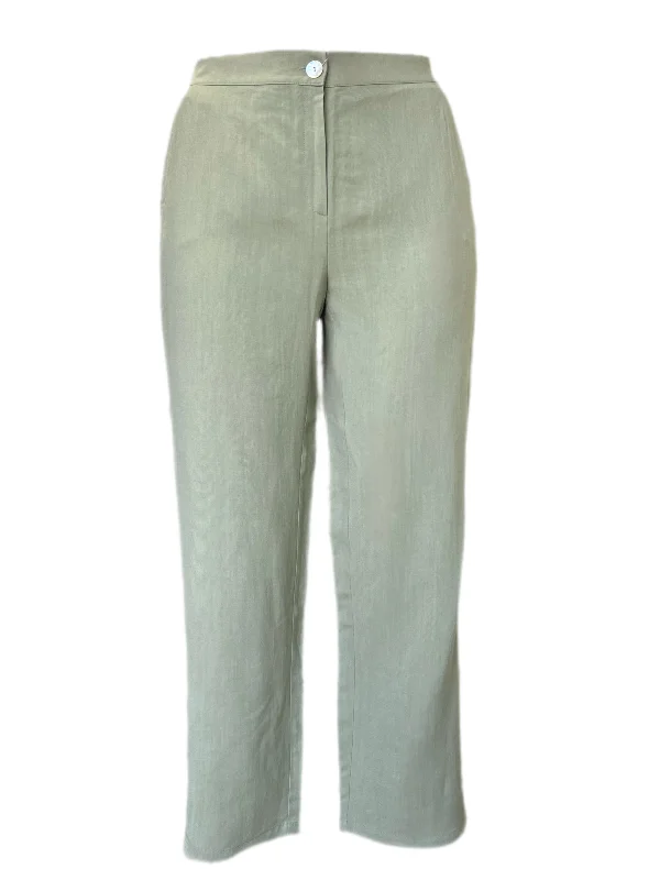 Marina Rinaldi Women's Green Renzo Straight Leg Pants Size 14W/23 NWT Soft Stretch Trousers