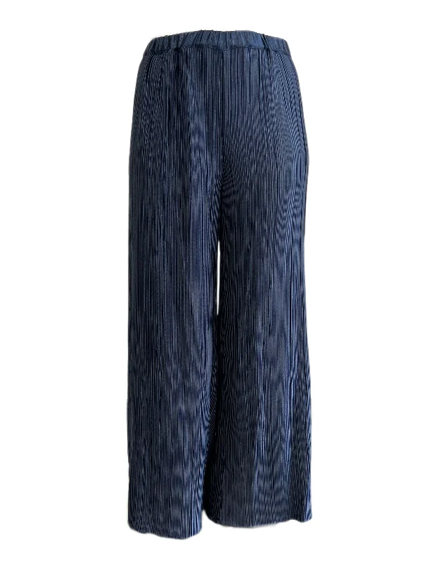 Marina Rinaldi Women's Navy Rima Pleated Wide Leg Pants Size XL NWT Classic Straight Pants