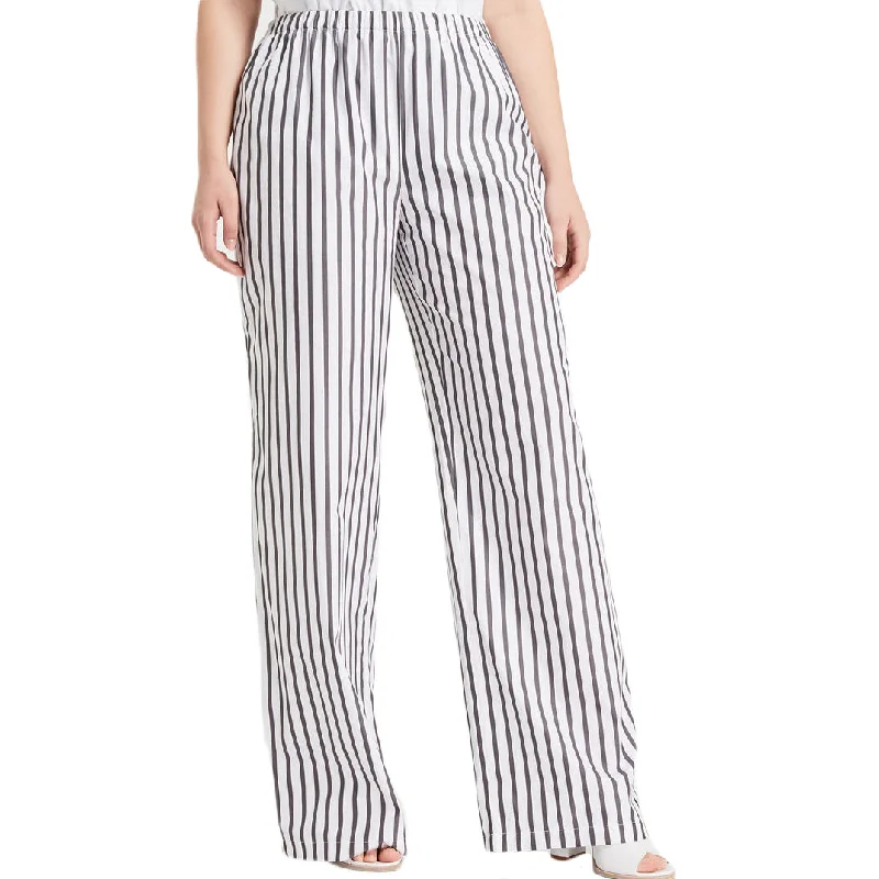 MARINA RINALDI Women's White/Grey Ritratto Striped Pants $295 NWT Lightweight Jogger Pants