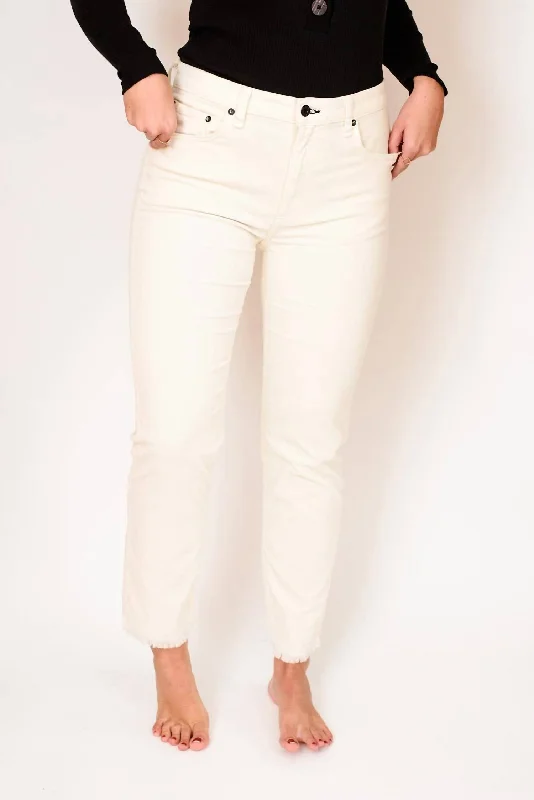 Mid Rise Straight Pant In Winter White Cozy Jogger Leggings