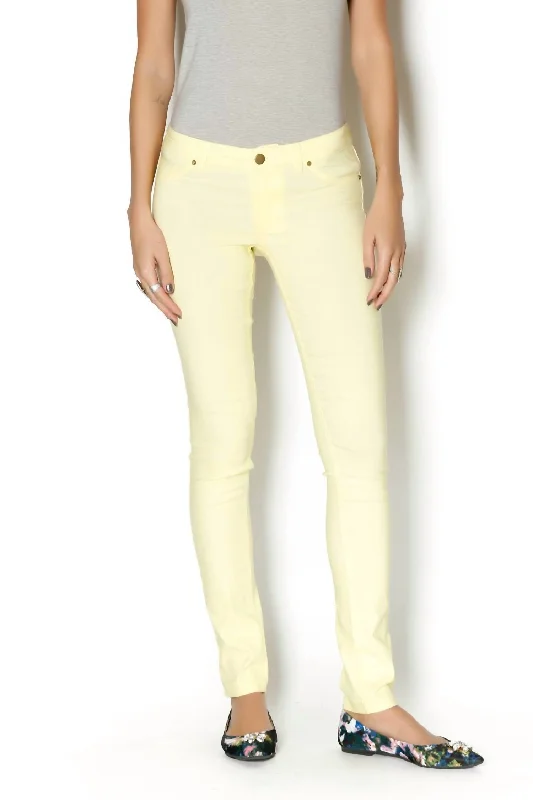 Neon Jegging Pant In Neon Yellow Casual Skinny Fit Pants