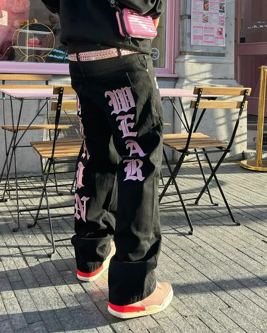 Pants Women Summer Ladies Y2k Full Skulls Drawstring Fashion Popular Preppy Korean Fashionable Button-Up Pants