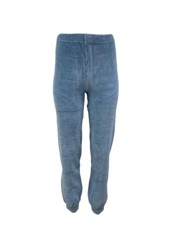 SUZIE KONDI Women's Chambray Velour Slim Track Pants #FW19 XS NWT Trendy Printed Leggings