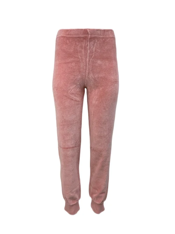 SUZIE KONDI Women's Salmon Velour Slim Track Pants #3009 NWT Fashionable Work Pants