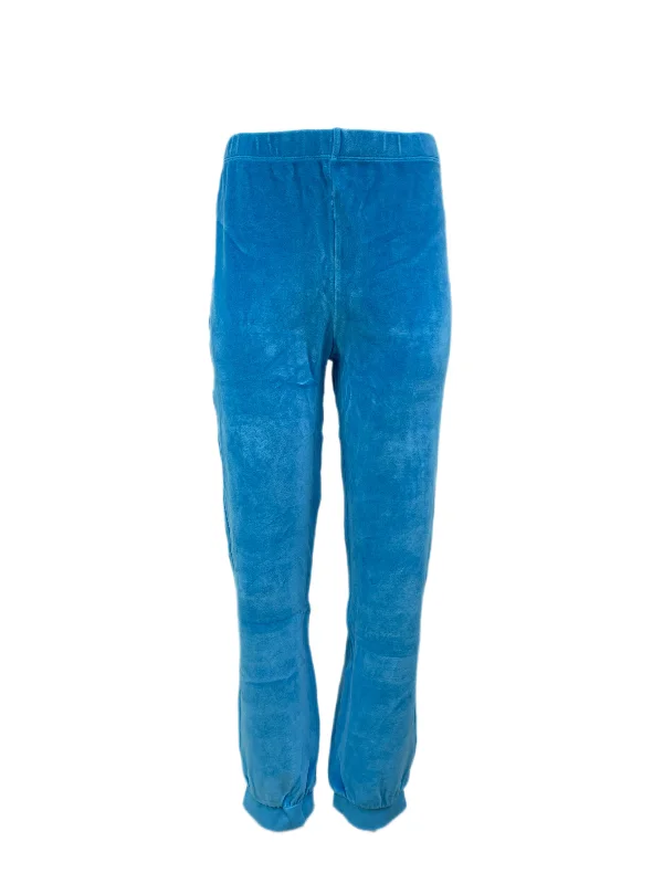 SUZIE KONDI Women's Turquoise Velour Slim Harem Pants #SK1908 M NWT Warm Wool Trousers