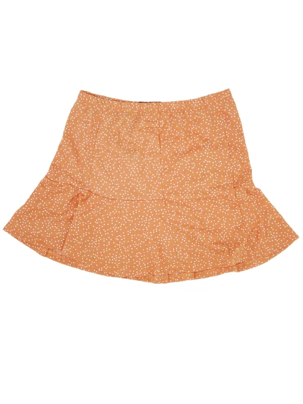 Women's Polka Dot Skirt,Orange satin skirt smooth