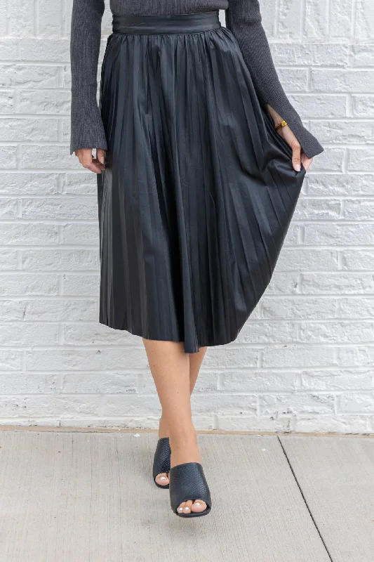 STELLA LEATHER MIDI SKIRT spandex blend skirt