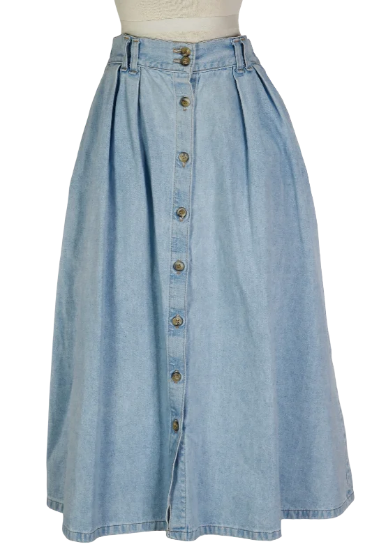 90s Denim Midi Skirt       w27 linen skirt breathable
