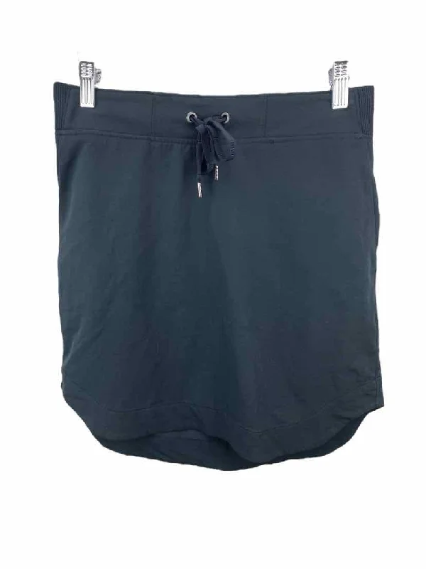 Athleta Women's Midtown Drawstring Skirt Black Size S linen skirt relaxed