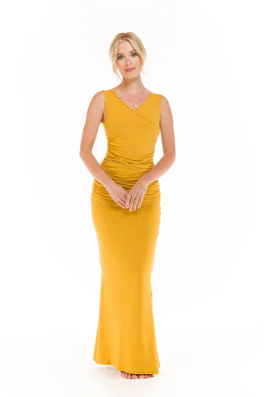 SIDE SLIT SKIRT TIBETAN YELLOW chiffon skirt airy