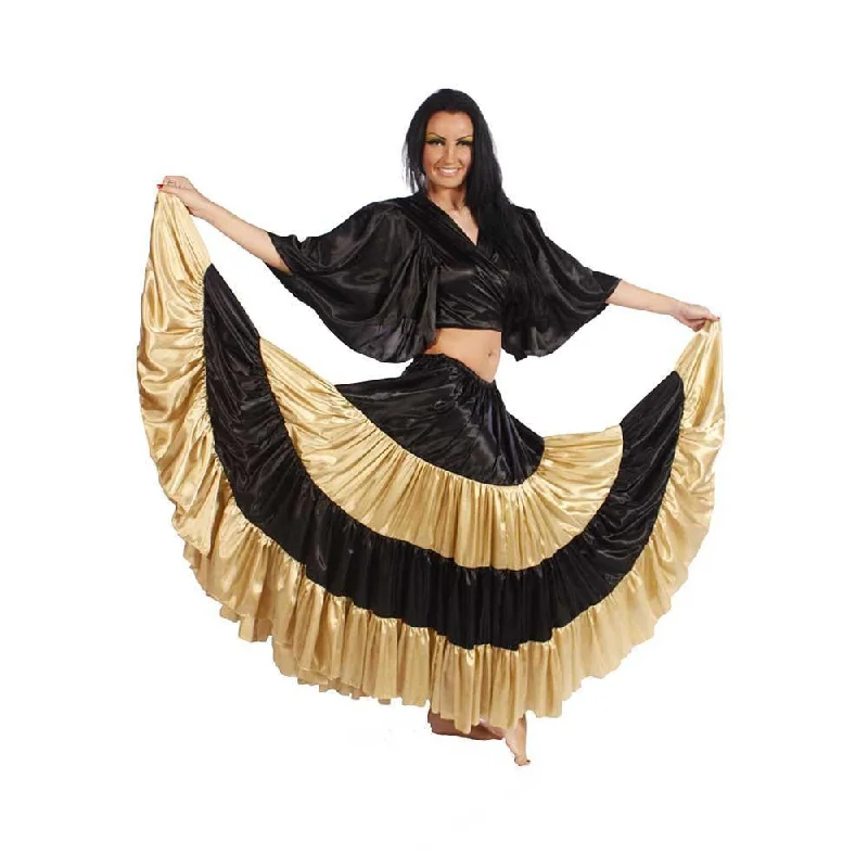 Belly Dance Multi-Color Stripped 17 yard Satin Skirt | LOVE AND LIGHT leather skirt refined