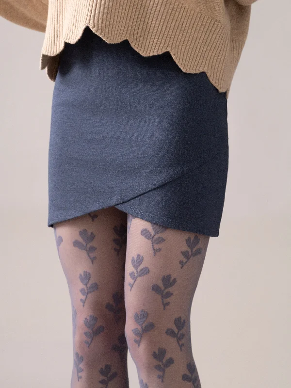 Tulip Ease Knit OTK Skirt in Heather Lake cashmere skirt fine