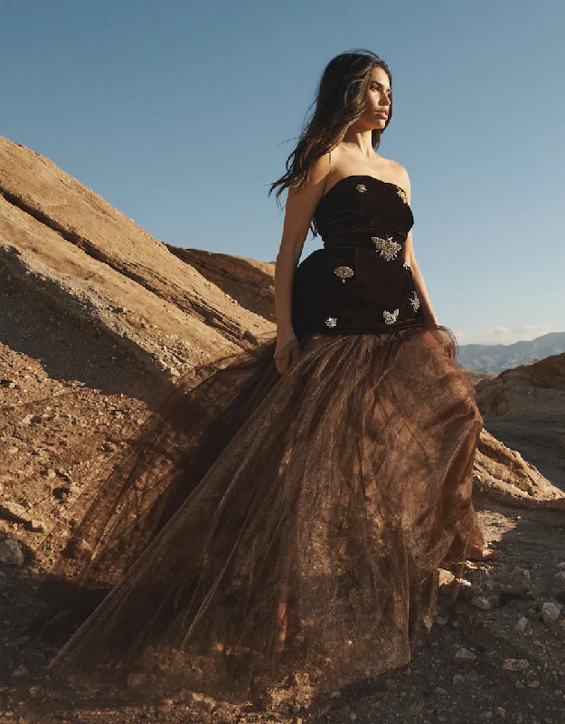 CELESTIAL TULLE SKIRT floral skirt print