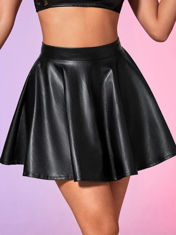 TANDUL  Women Solid A-line Black Skirt floral skirt print