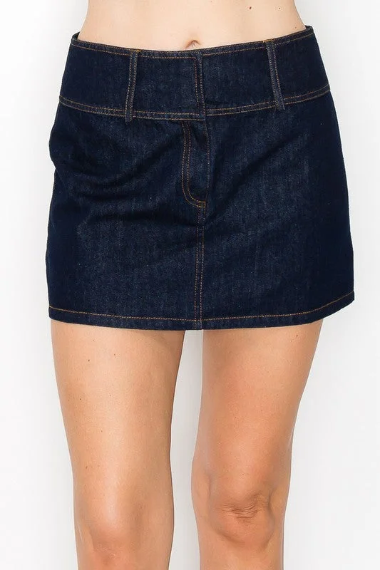 Denim Mini Skirt tiered skirt playful
