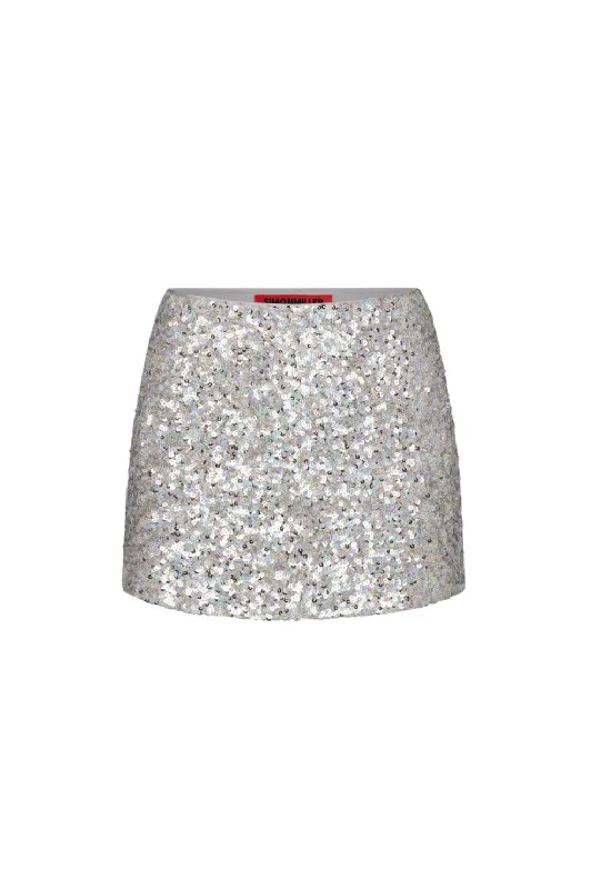 Dizzy Sequin Skirt - Iridescent Sequins ruffled skirt detail