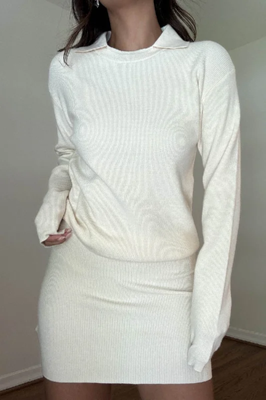 ELLIE SWEATER SKIRT SET silk skirt lustrous