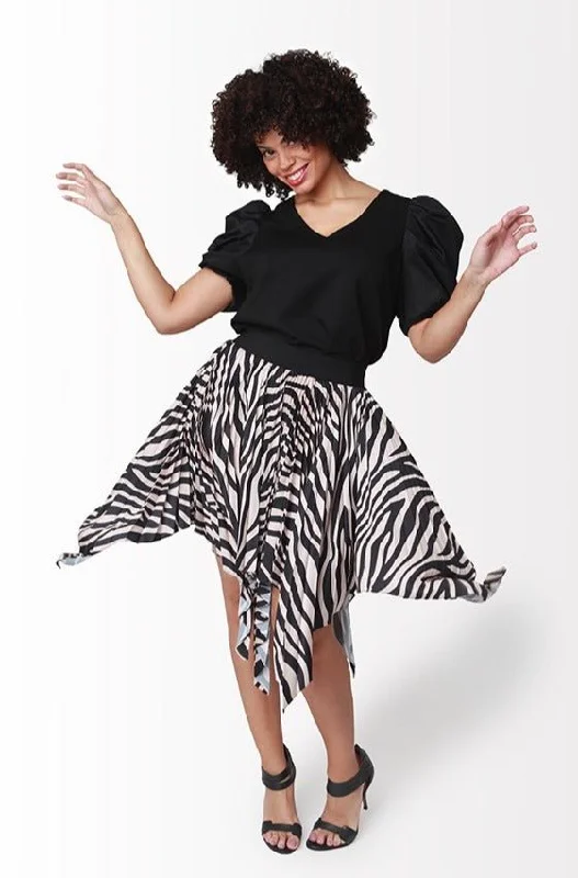 Elly Skirt // Zebra wool skirt thick