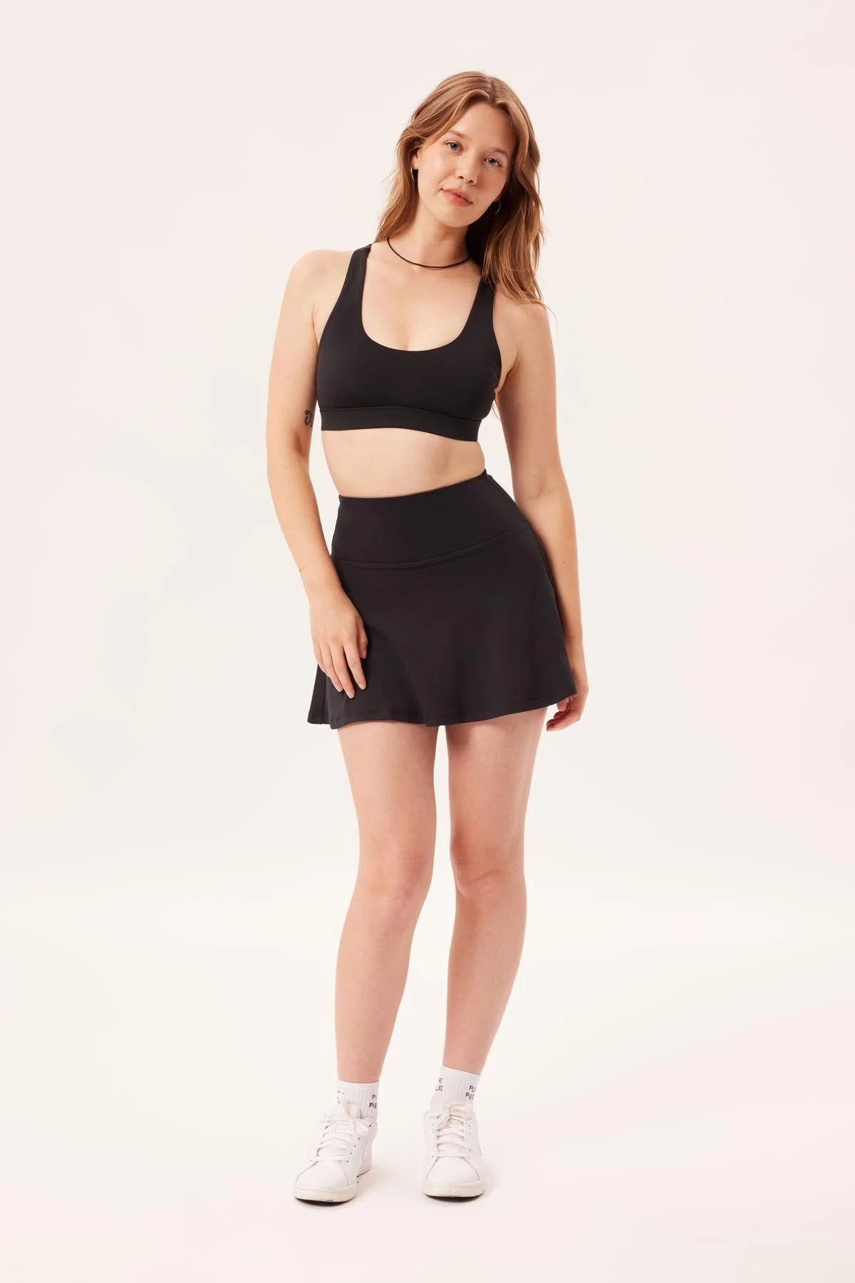 float skort - flounce satin skirt smooth
