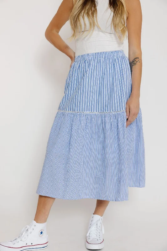 Gravity Skirt in Blue Stripe summer skirt style