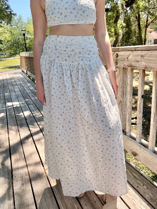 HARLOW MAXI SKIRT IN WHITE velvet skirt sumptuous