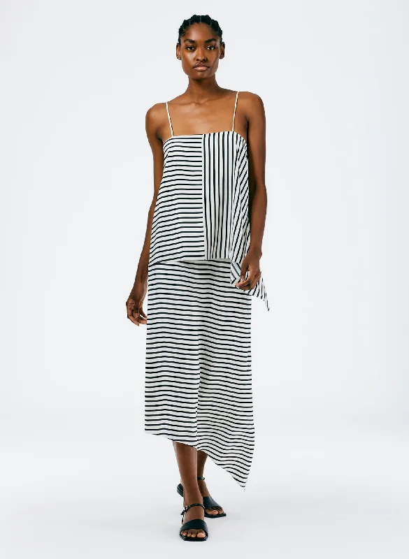 Identity Stripe Pencil Skirt zip skirt side