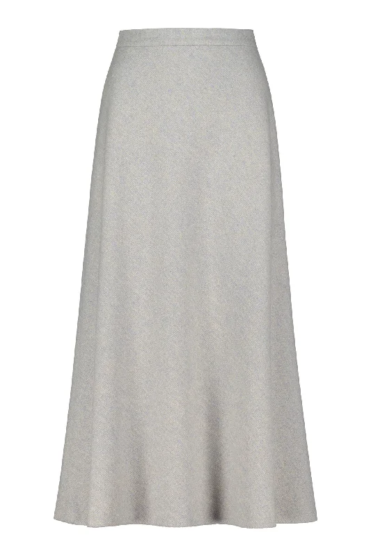 JASMINUM GRAY WOOL-CASHMERE TWEED MIDI SKIRT silk skirt smooth