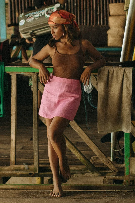 Linen Mini Skirt cashmere skirt rich