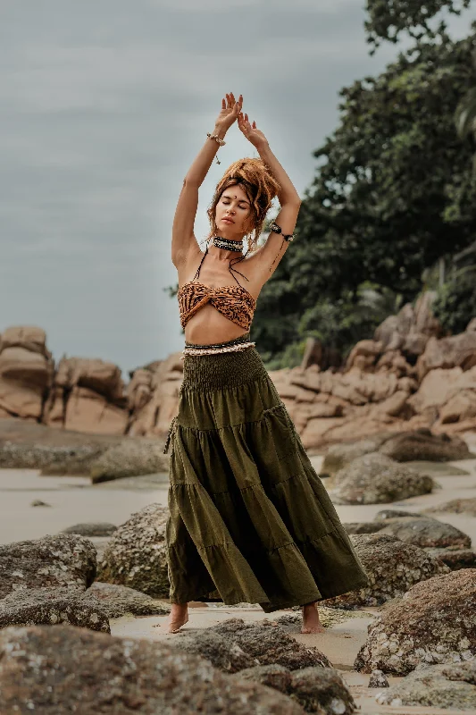 Maxi Skirt Keela Olive cashmere skirt soft